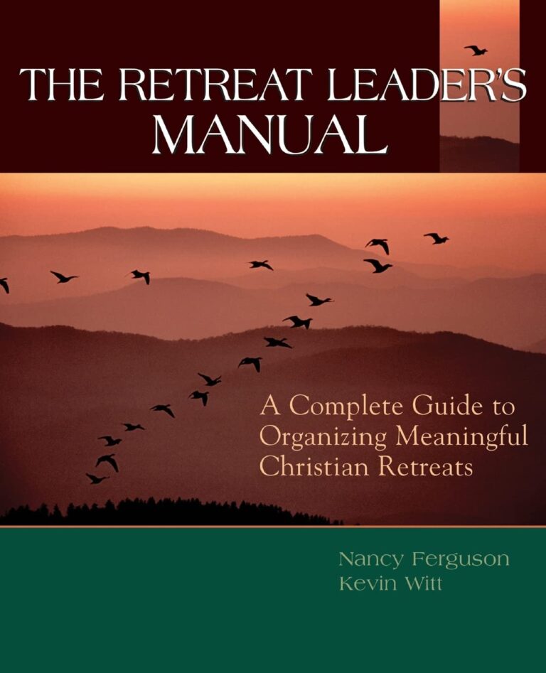 Book cover: "The Retreat Leader's Manual" with birds flying over mountains