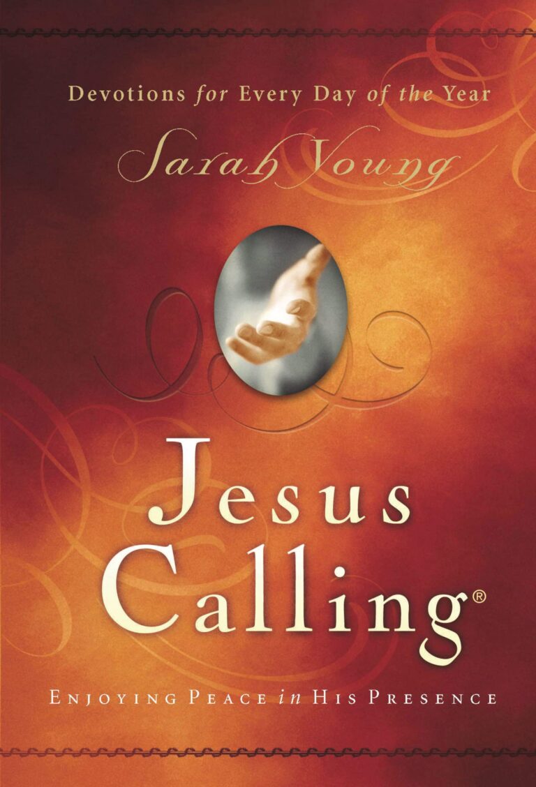 Book cover for "Jesus Calling" with a hand reaching out