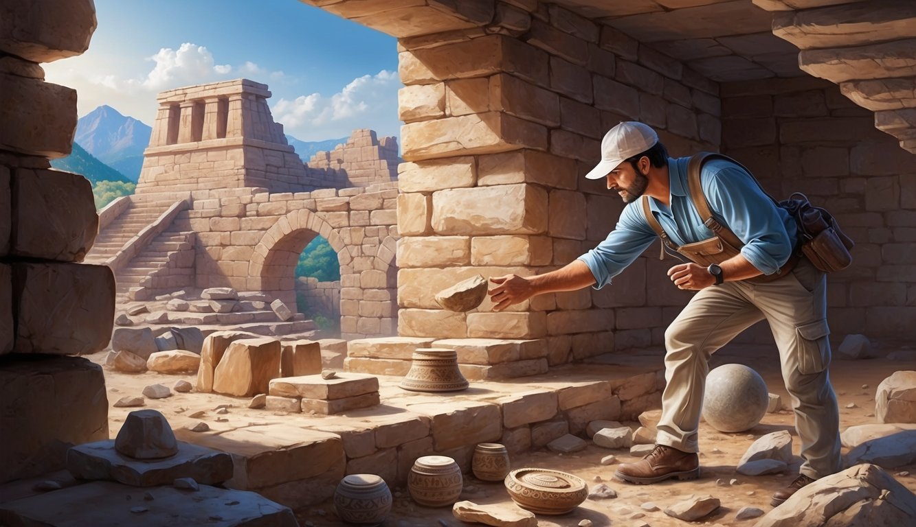 An archaeologist uncovers ancient artifacts in the ruins of Zion, shedding light on historical insights from the Bible