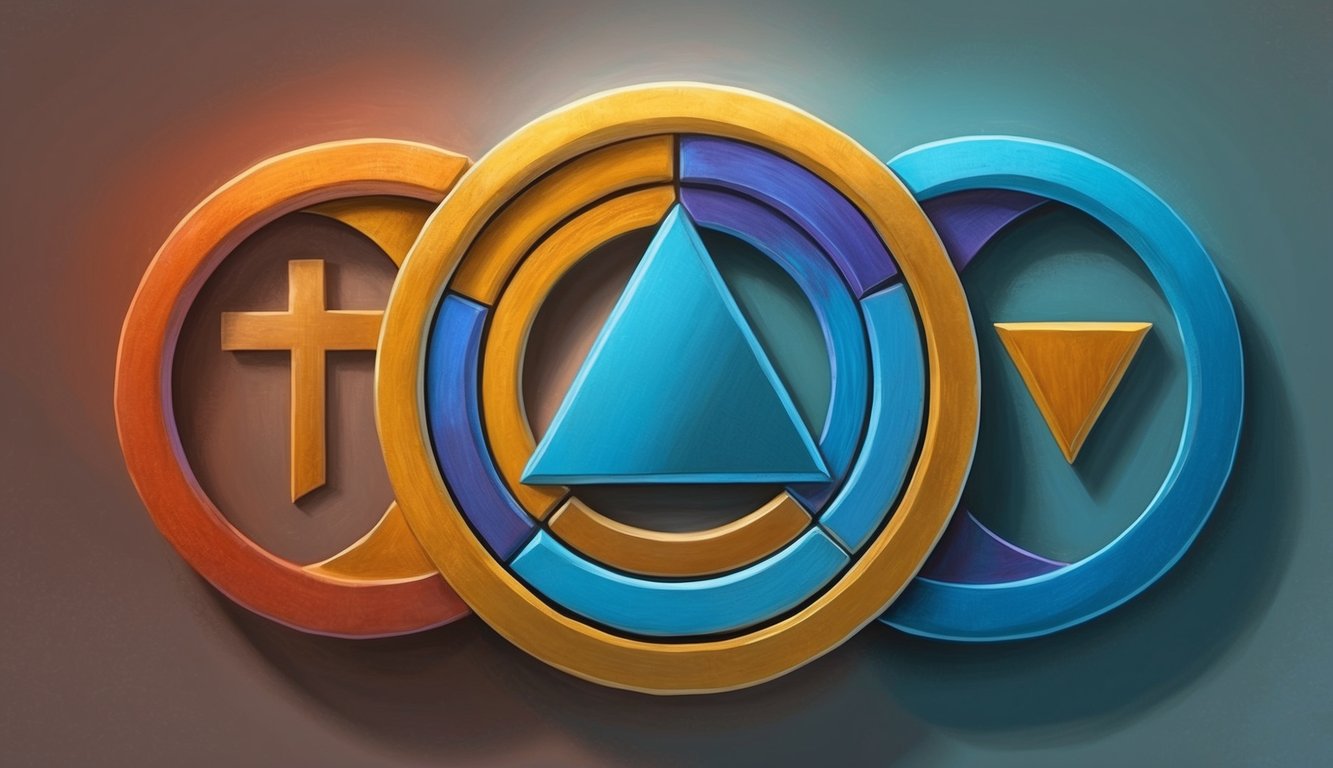 Three interconnected circles representing the trinity in the Bible