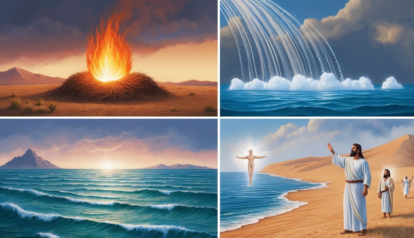 A burning bush, a parted sea, a rain of manna, a healing touch, and a resurrection