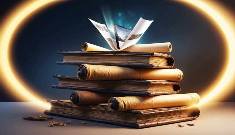 Books and scrolls representing bible verses predicting modern events and significance
