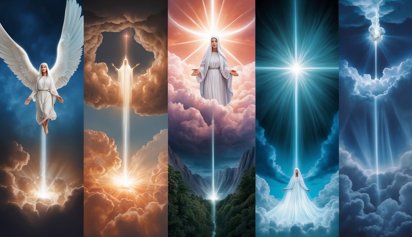 A series of miraculous events captured on camera, including divine interventions and unexplainable phenomena