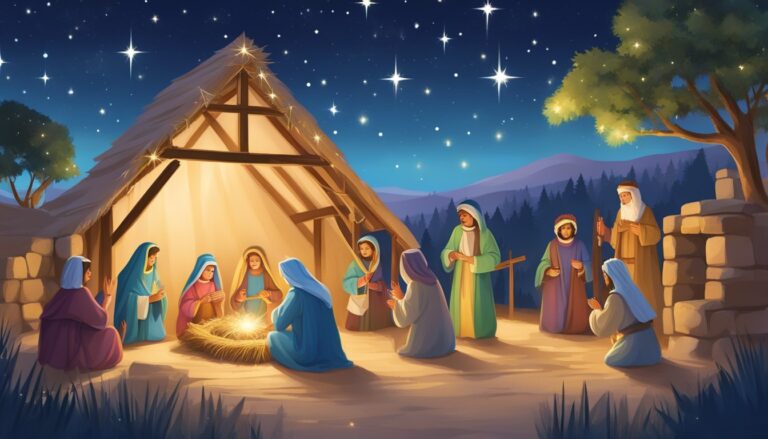 A nativity scene, illustrating the history of the nativity play tradition