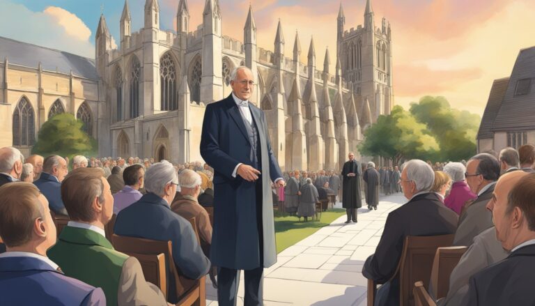 Former mi5 chief addressing crowd outside cathedral for archbishop search