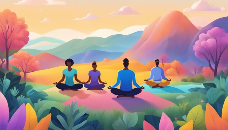 People meditating outdoors, illustrating the transformative power of meditation with sri sri ravi shankar