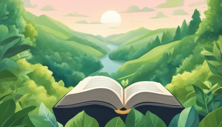 Open book with a scenic landscape, promoting digital detox for spiritual growth