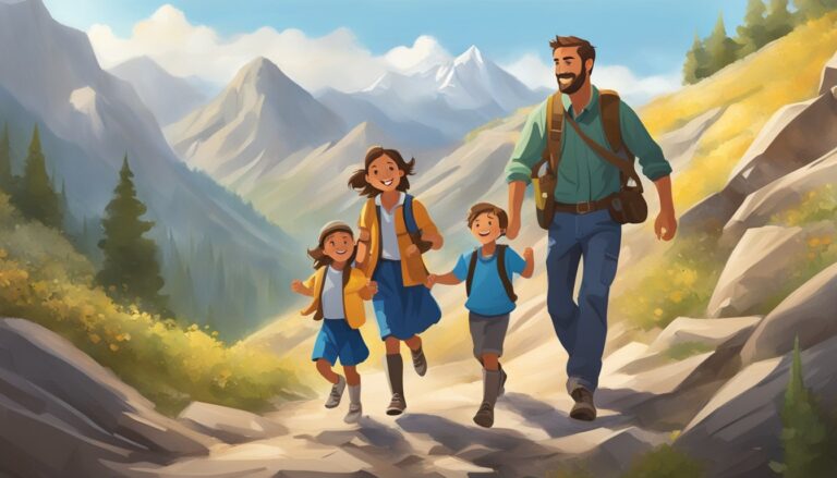 Family hiking in mountains, symbolizing embracing challenges for growth, as the title suggests