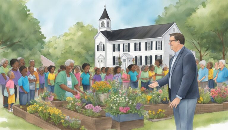 Pastor greets community after hurricane helene, in front of church