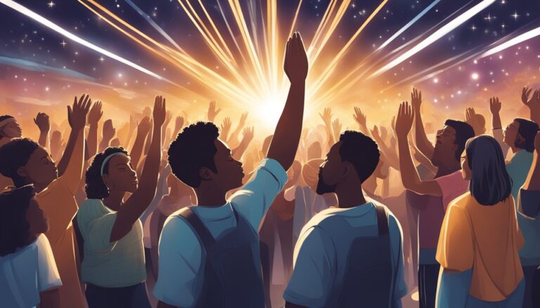 People with raised hands, embracing god's glory at passion 2025