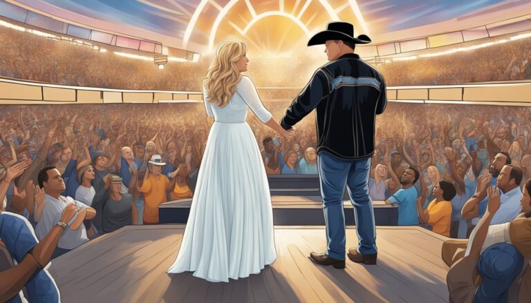 Illustration of a performance, potentially at jimmy carter's funeral, with a crowd