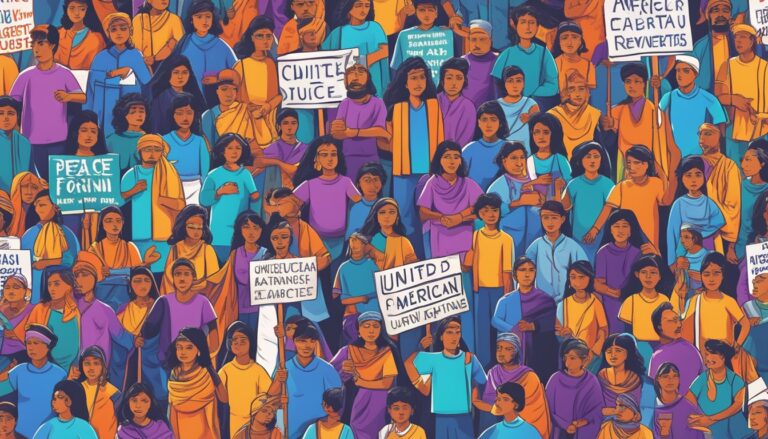 Illustration of a crowd protesting, likely american hindus, demanding action