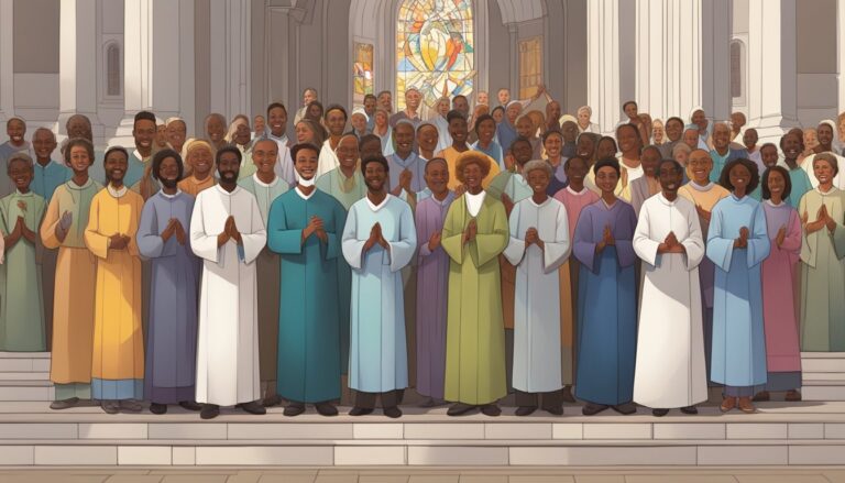 Group of diverse people, potentially priests, relevant to vatican's new guidelines