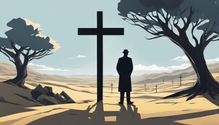 Silhouette of a man standing before a cross, sudan christianity theme
