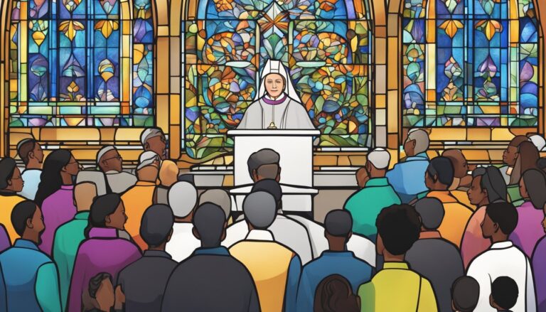 Bishop budde addresses congregation at national cathedral, discussing compassion and unity