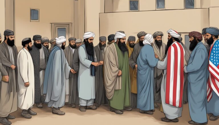 Taliban officials and americans during prisoner exchange, following release of nationals
