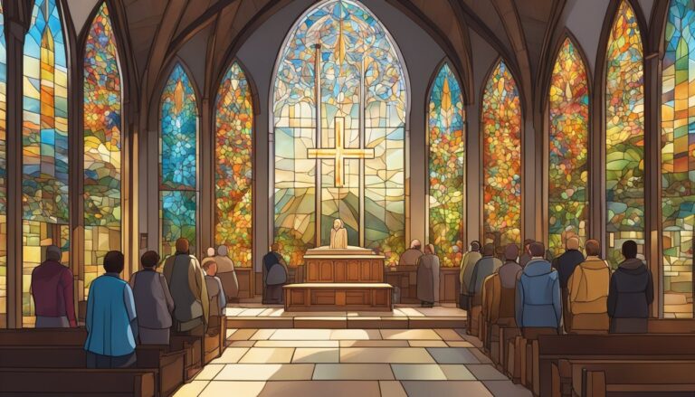 Church interior with stained glass, likely related to clifton kirkpatrick's passing