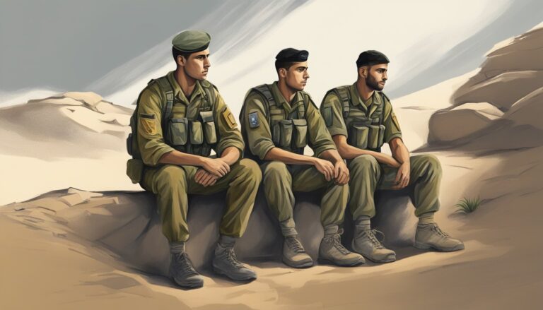 Three idf soldiers in uniform, possibly from hamas captivity, looking somber