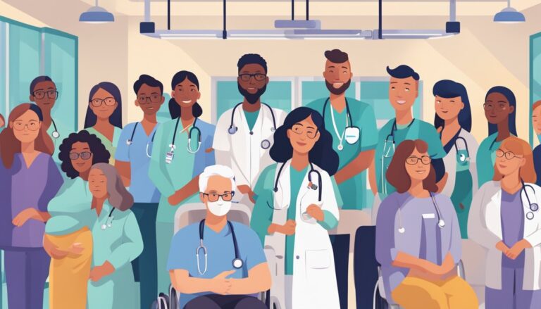 Illustration of medical professionals, supporting gender-affirming care for minors