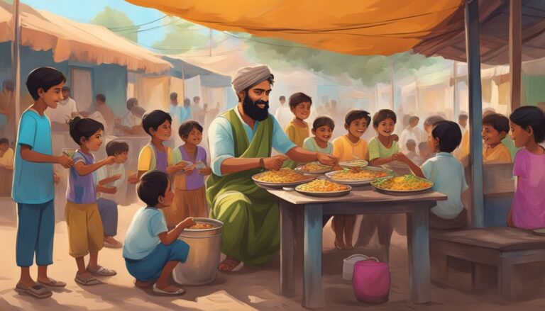 Dudley gardiner serving food to children in calcutta, reflecting his legacy