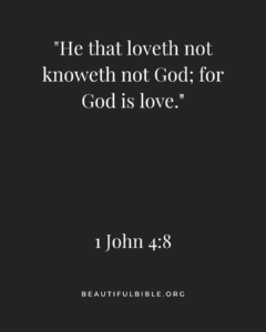 Text on a black background: a bible verse about love