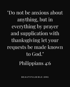 Text on a black background: philippians 4:6, 'do not be anxious'